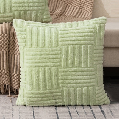 Solid Color Velvet Quilted Throw Pillow