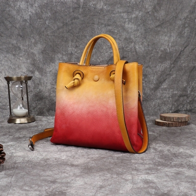 Vintage Handmade Soft Gradient Color Durable Handbag