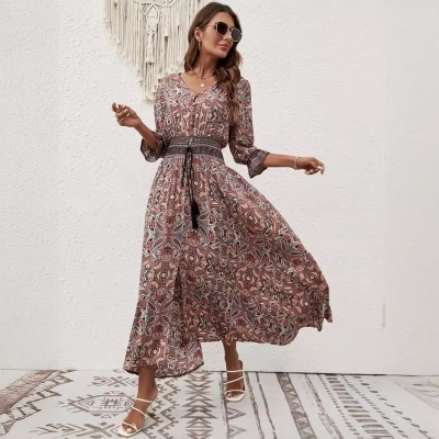 Button-Down Bohemian Maxi Dress