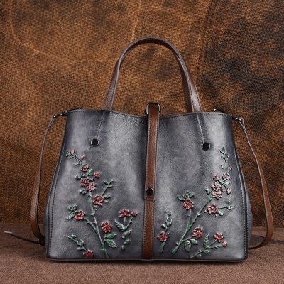 Embossed Leather Cross-body Women's Bag
