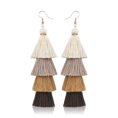 Retro Handmade Long Tassel Earrings