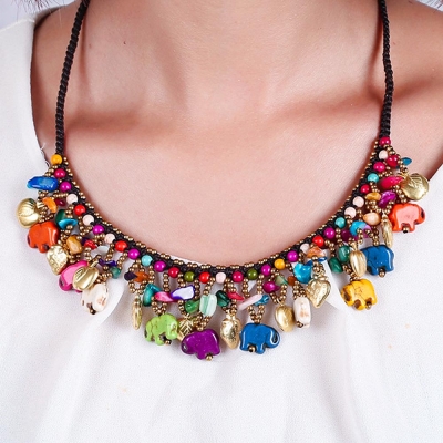 Vintage Elephant Pendant Necklace