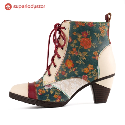 Autumn Garden Floral Ankle Boots