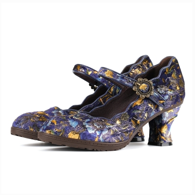 Retro Handmade Embroidered Pumps