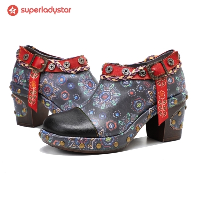 Retro Heavy Industry Style Comfortable Thick Heel Pumps