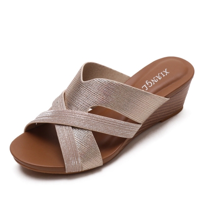 Wedge Heel Stylish Sponge Casual Slip-on Sandals