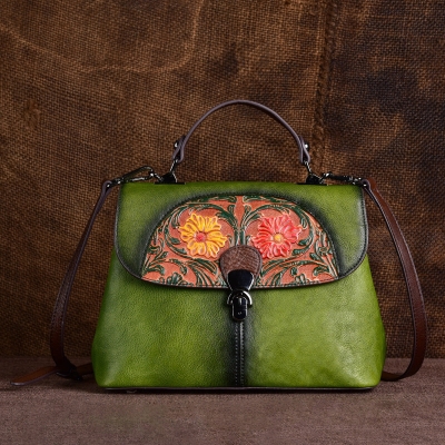 Embossed Leather Cross-body Women's Bag