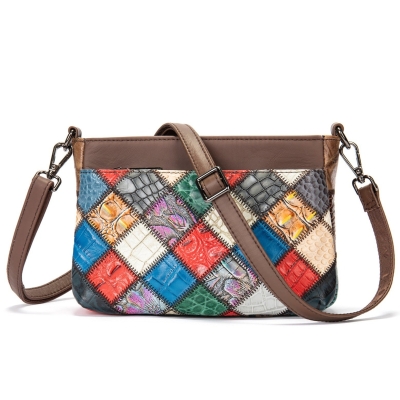 Vintage Colorful Patchwork Crossbody Bag